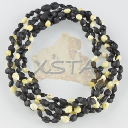 Necklace for babies raw black polished white